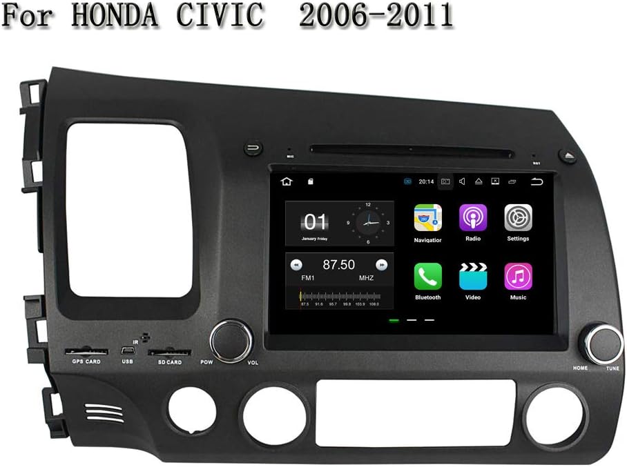 Android 8.1.0 Quad Core Car Dvd Player Gps Navi For Honda CIVIC 2006-2011 Radio 2GB RAM 16GB 3G 4G DVR Rear View Camera DAB+