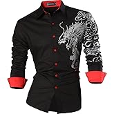 Sportrendy Men's Slim Fit Long Sleeves Casual Button Down Dress Shirts JZS041