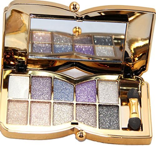 QzoneFire Womens 10 Colors Waterproof Make UP Glitter Eyeshadow Palette with Brush and Mirror