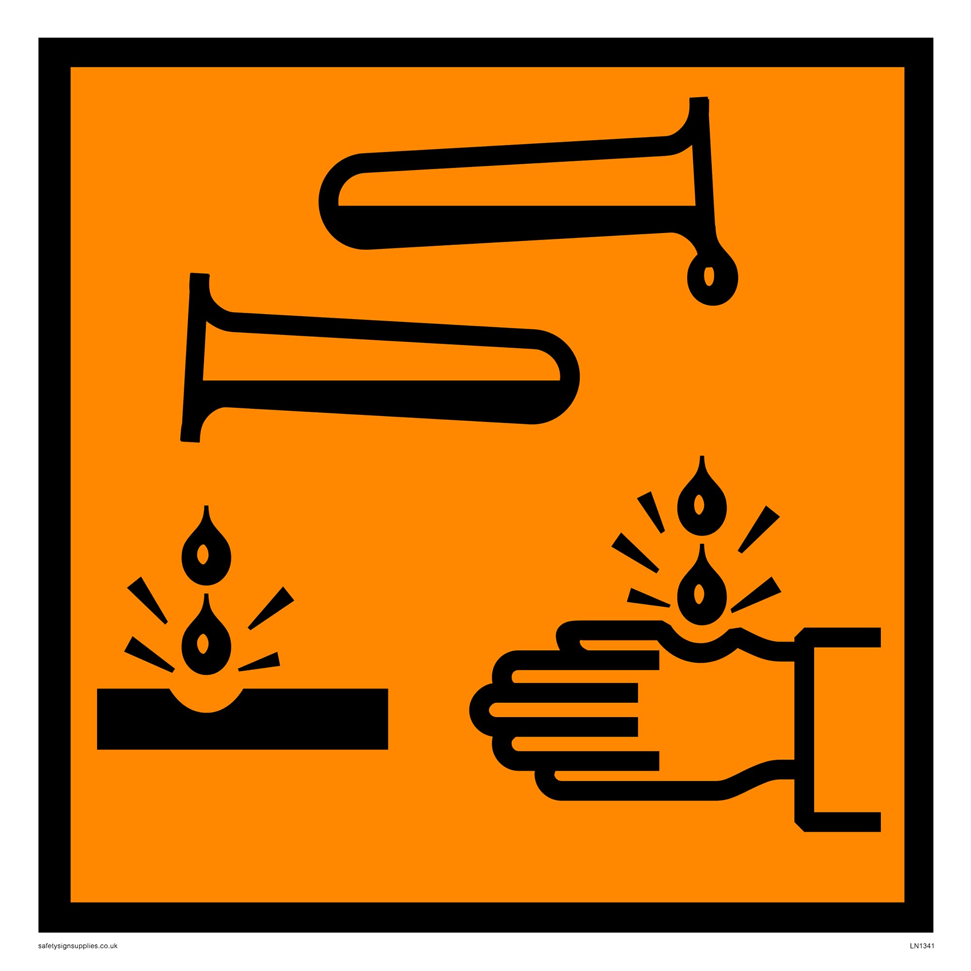 Corrosive (chip) Sign - 200x200mm - S20