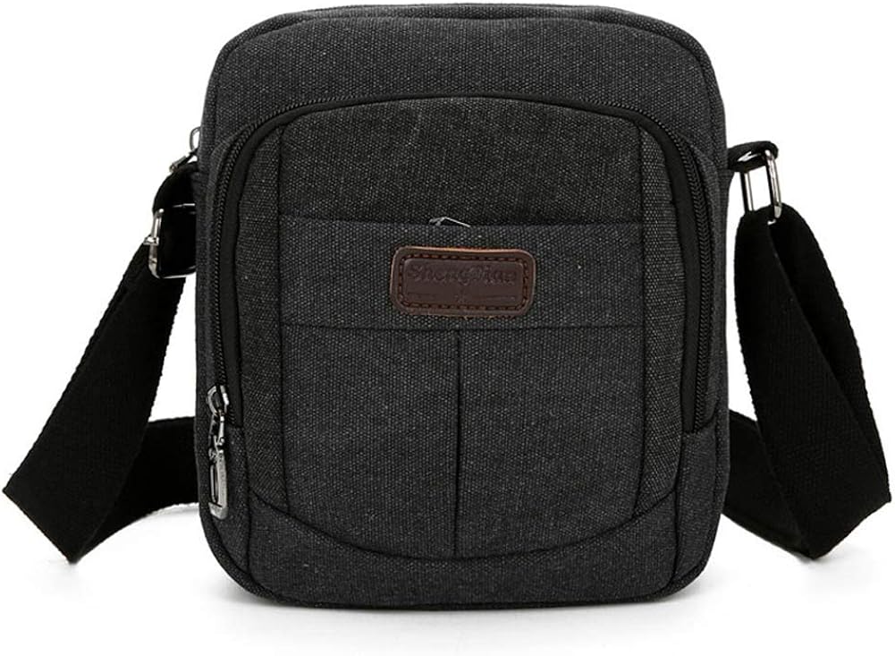 Men's Shoulder Bag Small Canvas Messenger Bag Retro Cross Body Pouch