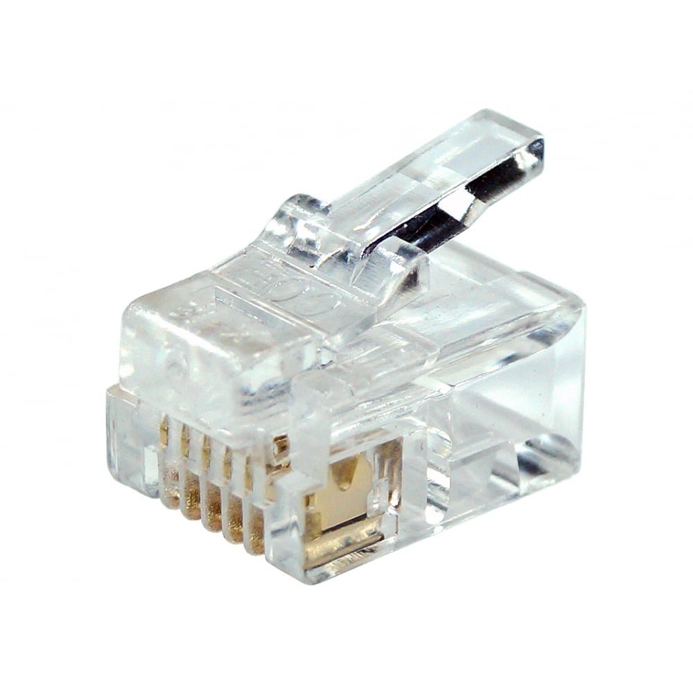 PCSL® RJ11 / RJ12 Crimp Ends/Connectors/Plugs for Crimping Telephone & ADSL Cables (RJ12 Plug - 6P6C - Pack 10)