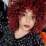 AISI HAIR Synthetic Afro Curly Hair Wigs Full Red Wig Short Curly Wigs for Women Kinky Curly(red)