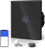 BSEED Smart Light Switch Alexa Google Glass Touch Panel Backlit WiFi 2.4GHz