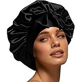 Silk Bonnet for Women, Satin Bonnet for Sleeping, Large Sleep Cap with Elastic Tie Band for Curly Hair