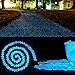 Cozzine 100 Pcs Glow in The Dark Garden Pebbles, Garden Decor Glowing Stones Luminous Rocks for Outdoor Walkway Driveway, Fish Tank Aquatium Glow Decorations (Blue)