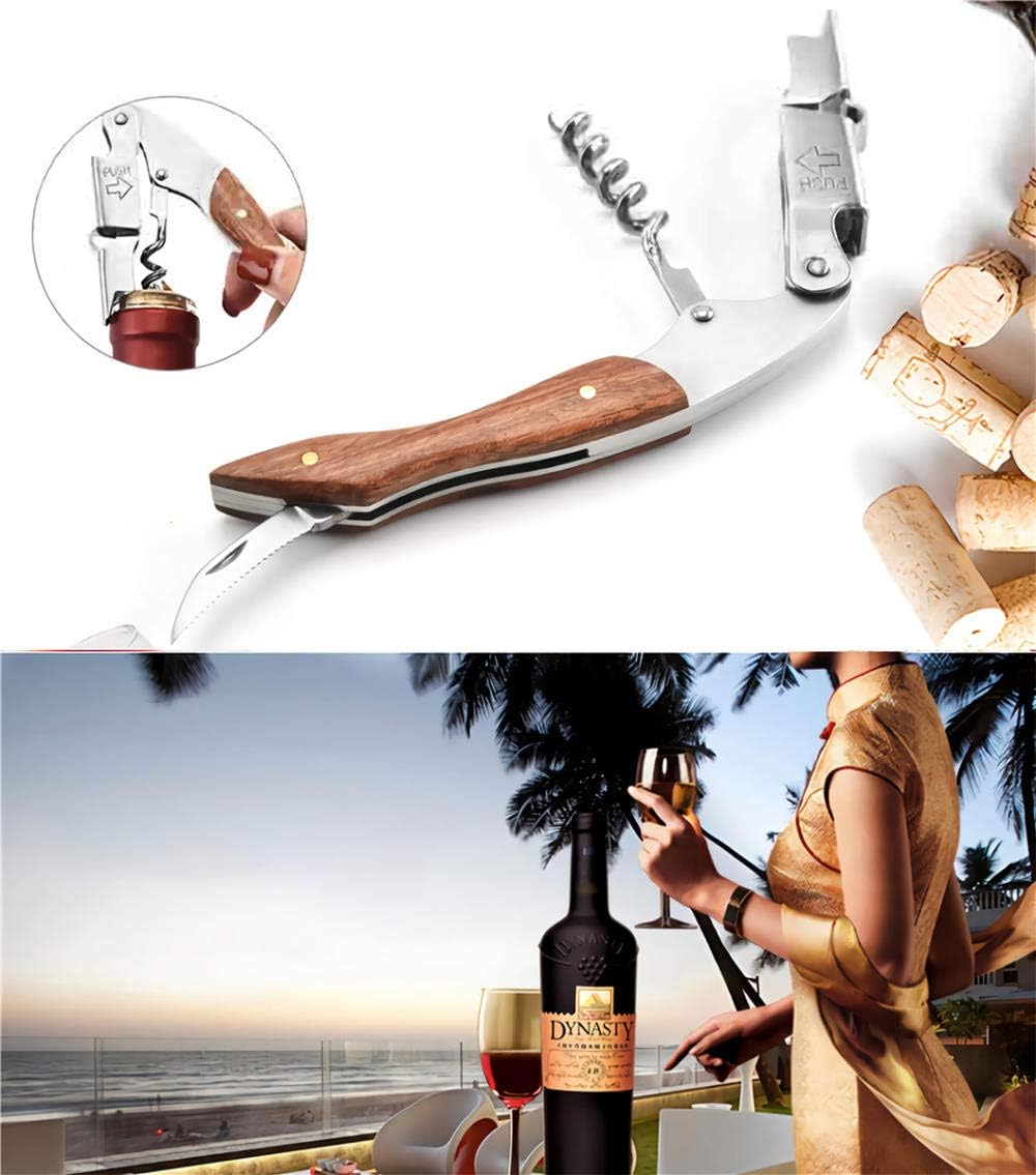 Professional Waiters Corkscrew with Wood Handle, All Purpose Corkscrew