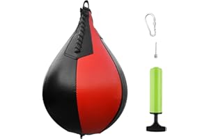 Boxing Speed Ball with Pump,HUIOP Boxing Speed Ball PU Leather MMA Muay Thai Training Striking Bag Kit Boxing Punch Ball with