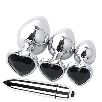 DOGZI Anal Plug Set, Silikon Butt Plug Set mit Starke Saugnapf Anal Sexspielzeug, 5 Stück Herzförmige Basis Mit Schmuck Gebur