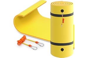 MADOG SPORT EQUIPMENT MADOG 18 x 6 Ft Outdoor Floating Water Mat for Adult Beach Lake Ocean Swimming Pool Large Size 3 Layer Tear Resistant XPE Foam Giant Swim Tanning Float Island Pad Raft Recreation Hammock Lounge Yellow