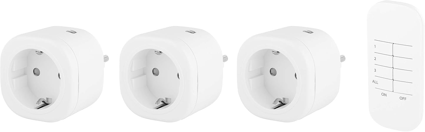 Smartwares SH4 99566 Juego de interruptores internos mini Plug Connect 3 enchufes inteligentes con mando a distancia color blanco Smartwares SH4 99566 Juego de interruptores internos mini Plug Connect 3 enchufes inteligentes con mando a distancia color blanco