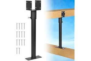 BTRAM 1 Pack 304 Stainless Steel 3.6" Heavy Duty Saddle Roof Riser for Patio Pergolas, 18-1/4" High (Black)