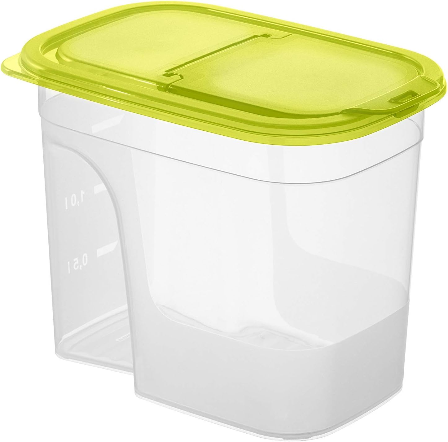 Rotho Sunshine Vorratsdose 2,2l mit Deckel und Schütte, Kunststoff (PP) BPA-frei, transparent/grün, 2,2l (20,3 x 13,5 x 16,0 cm)