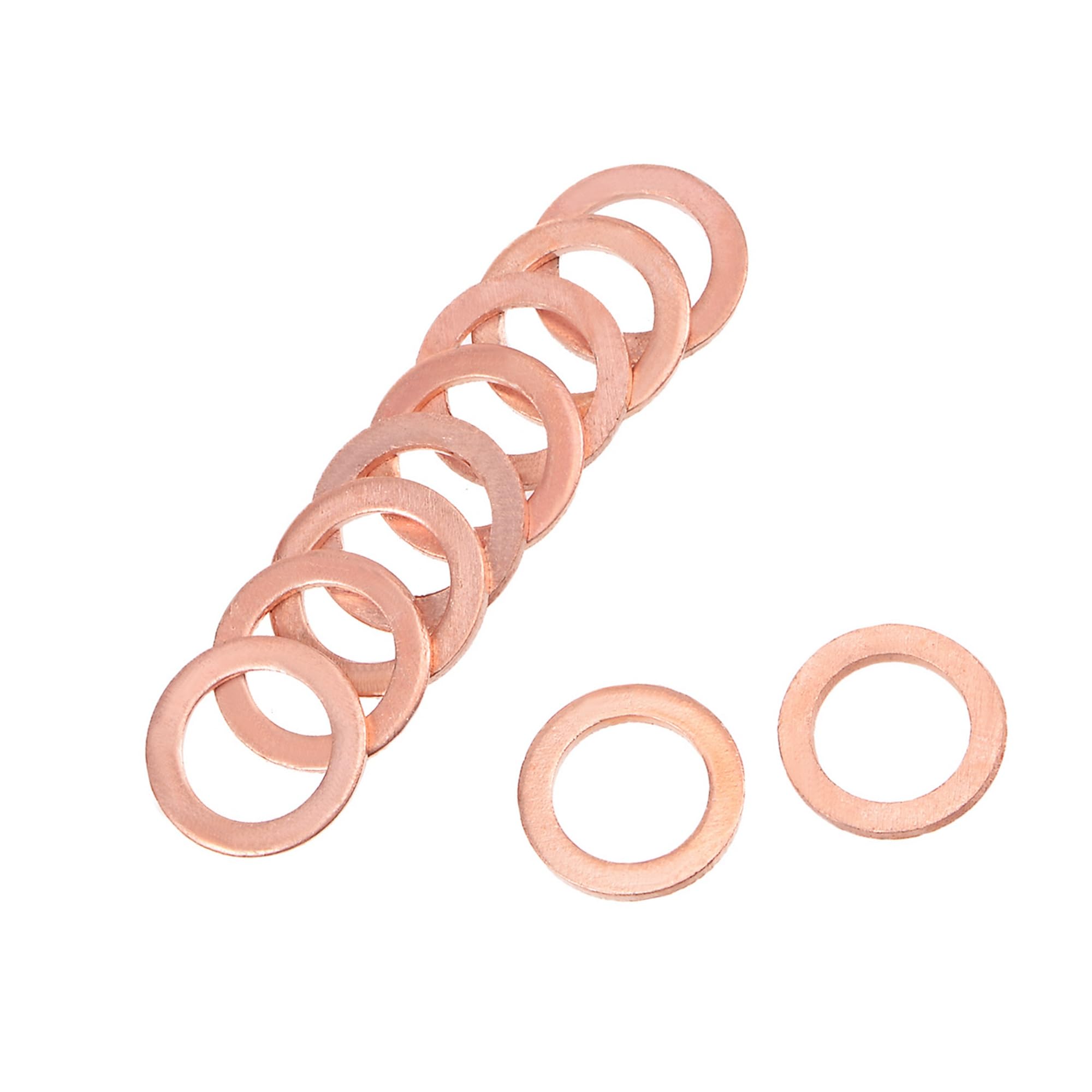 REPAIROCK 50 Pcs Metric M8 x 12mm x 1mm Copper Flat Washer for Screw Bolt Nut Auto Replacement Parts