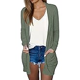 DB MOON Womens Long Cardigan 2026 Fall Lightweight Long Sleeve Open Front Sweater with Pockets