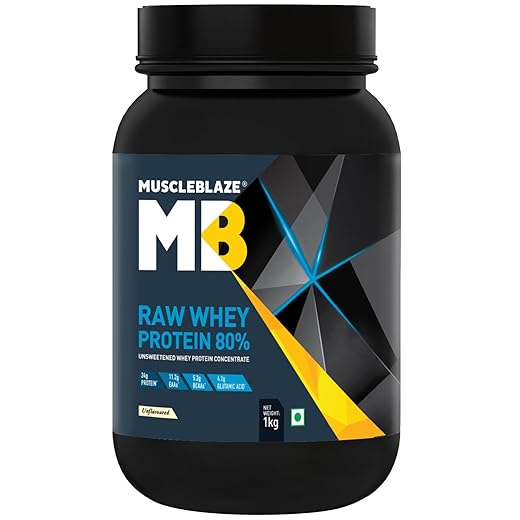 MuscleBlaze Raw Whey Protein - 2.2 lb/ 1 kg, 33 Servings