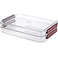 BTSKY 2 Pack Clear Plastic Stackable Storage Box File Protector Case Organizer Portable Project Case Document Holder for 8.5 x 11 Letter A4 File Paper, Plastic Storage Box Office Documents