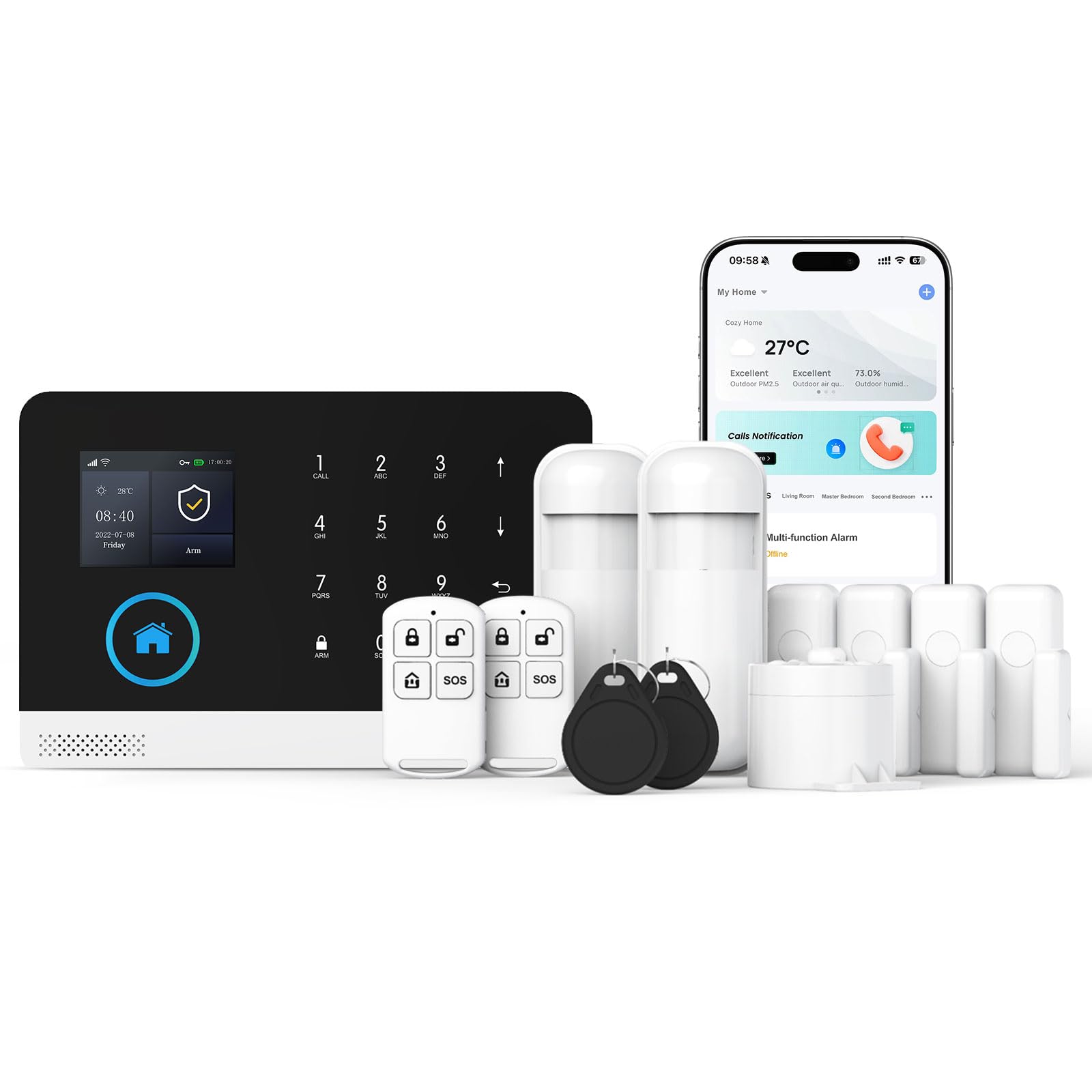 Photo 1 of *****POSSIBLY FOR PARTS/ UNTESTED / UNKNOWN MISSING OR DAMAGED PIECES***** LWOHSI Home Security System,WiFi Wireless Alarm System with Door Window and Motion Sensors,Loud Siren,APP Alerts Push,Compatible with Alexa,NO Monthly Fees for Home Kids Safety (12