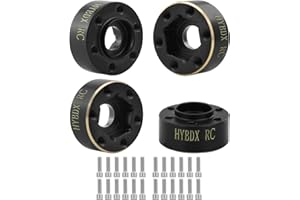 HYBDX Rc Brass Weights Wheel Hex Hub Widen Adapter for 1/10 RC Crawler 1.9 2.2Inch Wheels Rim Axial SCX10 TRX4 Counterweight（Black 9mm*4）