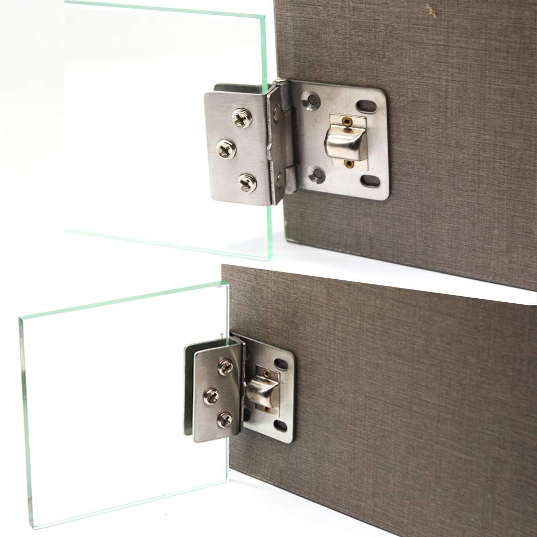 90° Glass Door Pivot Hinge Kit Zinc Alloy Shower Hinge Glass Door Clamp Clip with Screws,Adaptive 8-10mm Glass - Image 4