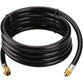12ft Propane Hose Extension LP Gas Line with 3/8" Female Flare x 3/8" Male | 12 Feet Low Pressure propane tank extension hose, Brass Fittings, Fit for Gas Grill, RV, Fire Pit, Heater, Generator