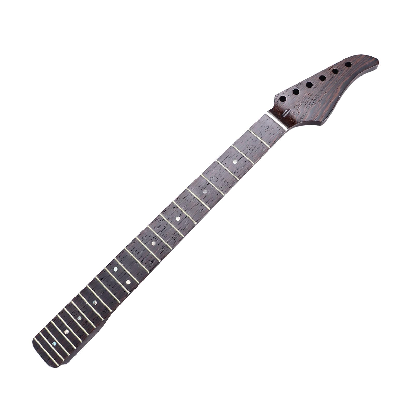 Fockety Electric Guitar Neck, 22 Frets Wenge Wood Material Guitar Neck Replacement, High Sound Quality Guitar Fingerboard Neck for Suhr ST Guitar Neck Paddle Head Unfinished Parts Replacem