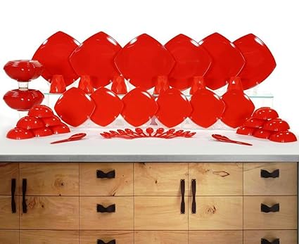 HOMRAY Opulence Microwave Safe 48 Pieces Unbreakable Dinner Set