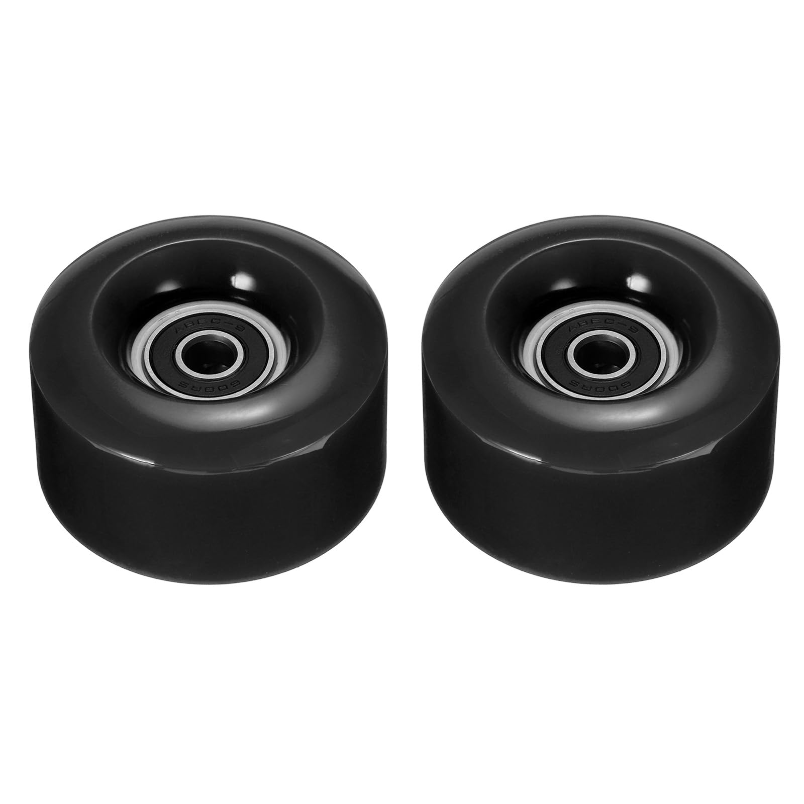 M METERXITY 2 Pack Roller Skate Wheels - Quad Skates Accessories with Bearings, Durable Wear-Resistant PU Wheels, Apply to Skating (32 x 58mm, Black)