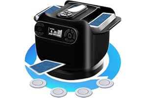 ECHTUR 2025 Automatic Card Shuffler and Dealer Machine, 2-in-1 Smart 360°Rotating Card Dealer and Shuffler Machine, Super Quiet, Safer, Various Card Games for Home and Club-Black