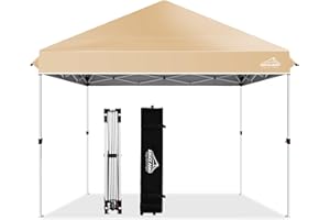 AIGOCANO Pop up Canopy Tent,10x10 Instant Outdoor Canopy for Parties with Wheeled Bag(Brown)