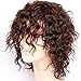 Goldfinch Short Curly Brown Wig with Bangs Curly Human Hair Wigs for Women 150% Density + Free Wig Cap (8 inches)