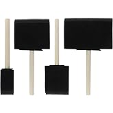 Biaungdo 4 Pcs 4 Sizes Foam Paint Brushes, Foam Sponge Brush | Sponge Paint Brushes, Wood Handle, For Varnishes, For Staining