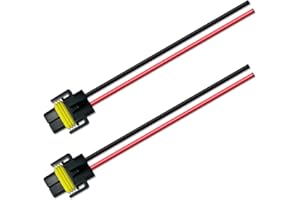 DAMA AUTOMOTIVE LIGHTING DAMA H11 H9 H8 880 881 Female Wiring Harness Socket Pigtail Cable for Headlight & Fog Light Halogen Bulb | One Pair Deal