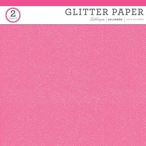 Colorbok Value Paper, Glitter Bubblegum, 12" x 12"