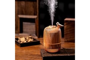 ‌7 Colorful LED Flame Aroma Humidifier - Silent Essential Oil Humidifier for Home & Office, Auto Shut Off, 280mL - Yellow