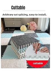 12Pcs Interlocking Carpet Tiles,12"x 12" Plush