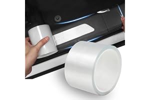 Miytsya 1 PC Car Universal Door Sill Transparent Anti-Collision Protection Strip, Car Door Edge Trim Protection Film, TrunkAnti-Trampling Plate Protection Stickers, Fits for Most Car (3.9In x 33Ft)
