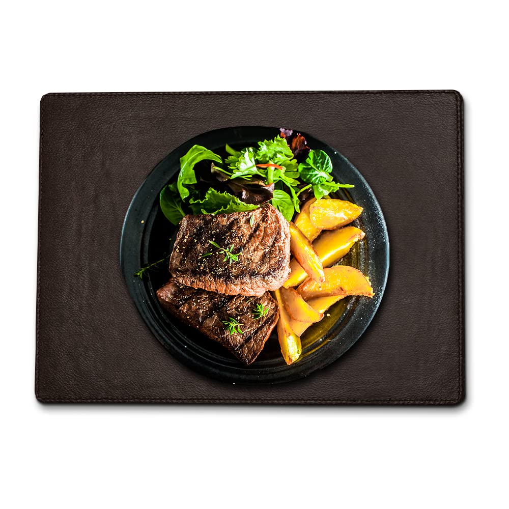 Faux Leather Placemats for Dinner Table, Pack of 4 (Brown) — image 1
