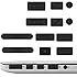 kwmobile Anti-dust protection set for Apple MacBook Pro 13" 15" Retina / Air 11" 13"(from mid 2011) in black - protect your ports from dust and dirt