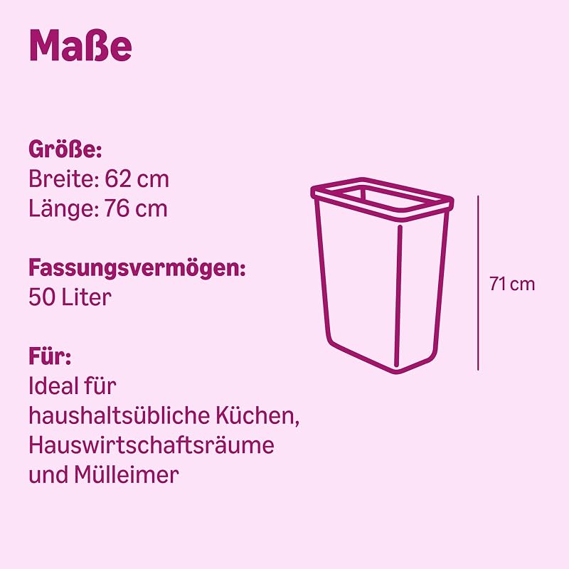 Müllbeutel 20 x 50 L (Früher Our Essentials) - Verpackung kann variieren