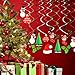 Ccfoud Christmas Hanging Swirl Decoration (Leaves, Christmas Stockings, Snowmen, Christmas Hats, Christmas Cards,Christmas Trees), Foil & Paper,30 pcs