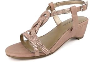 LONDON FOG Womens Macey Demi-Wedge Dress Sandals