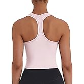 Women's Cropped Racerback Tank Tops Running Workout Tops Active Yoga Tops