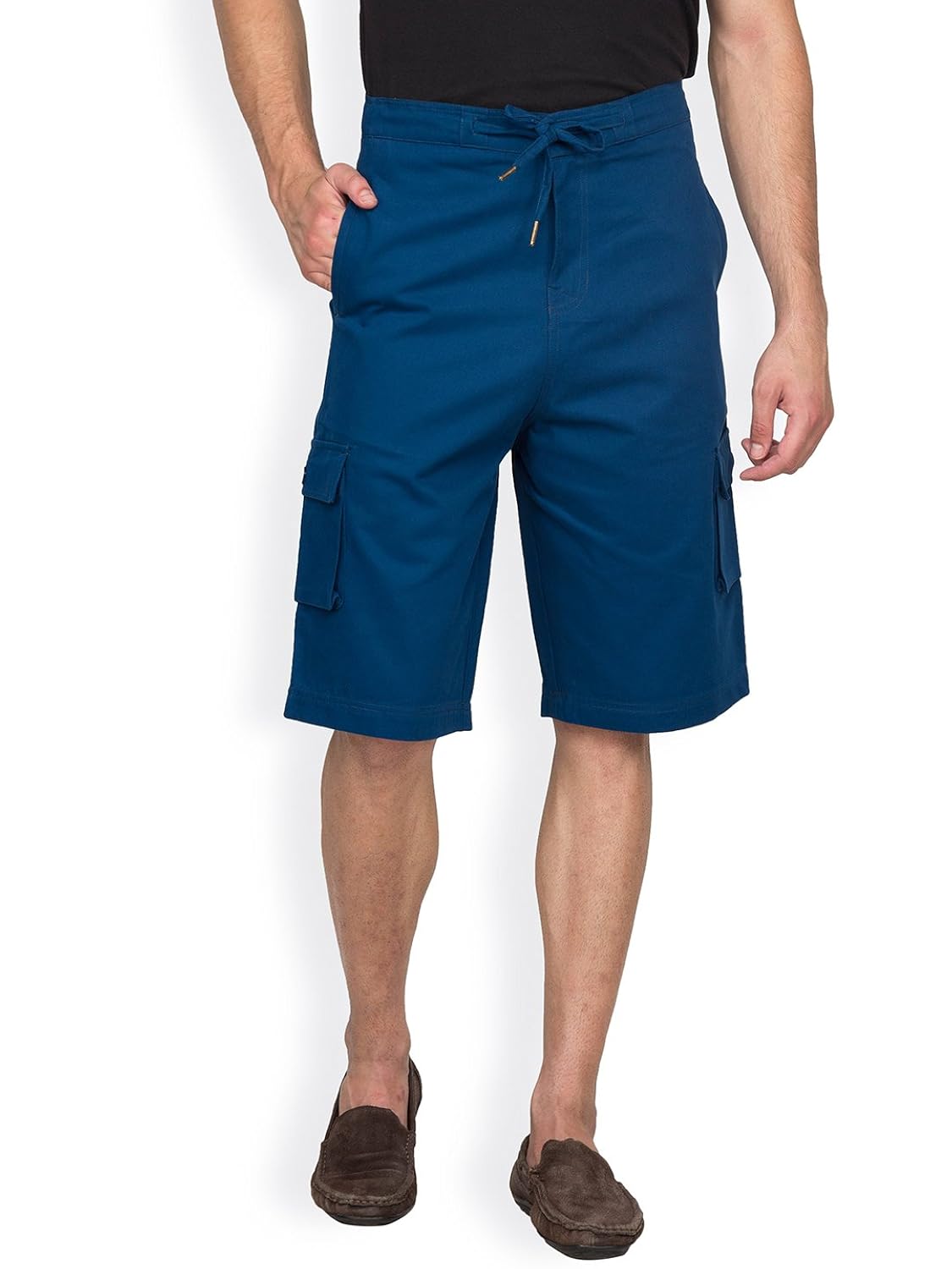 hypernation royal blue color casual three fourth for men