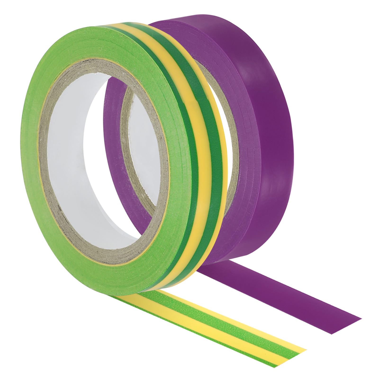 PATIKIL 32.8Ft Grip Finishing Tape, 2 Pack PVC Racquet Finishing Tapes Racket Accessories Sticky Seal for Tennis Badminton, Yellow Green/Purple