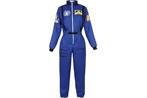 Lehauya Womens Astronaut Costume Adult Astronaut Suit Flight Jumpsuit Cosplay Dress Up Costume