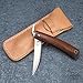 KATSU Handmade Japanese Classic Pocket Folding Knife with Single Piece Wood Handle (Cocobolo Wood Handle + D2 Blade)