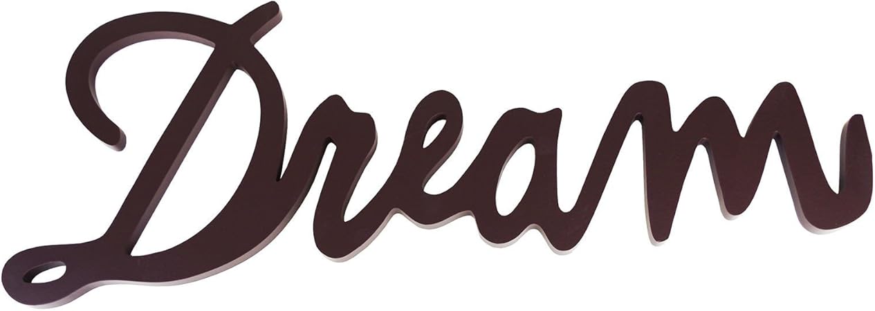 Amazon De Schriftzug Dream Braun Holz L77cm