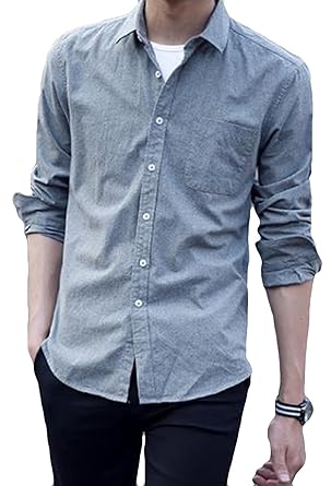 Amazon Piite メンズ デニム シャツ 長袖 襟付き 春 秋 ビジネス