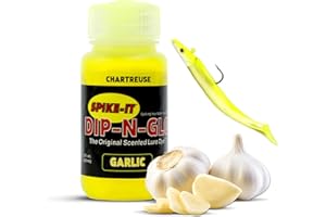 WILD TREKKERS Spike It Softbait Dip-n-Glo Garlic Scented Lure Dye | Vibrant Chartreuse Color | Fishing Worm Paint for Soft Plastic Lures | 2 Oz Bottle
